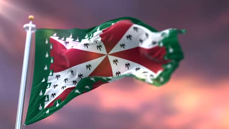 bandera del condado de loudoun al atardecer, estado de virginia, en los estados unidos - bucle