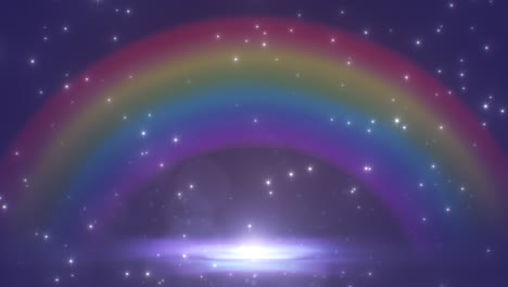 hermoso arco iris del espacio exterior aurora y estrellas relucientes en el cielo nocturno - 4k sin fisuras vj bucle de movimiento de fondo de animación
