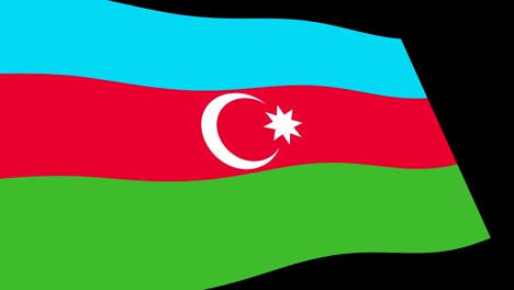 azerbaijan flag slow waving in perspective, animation 4k footage