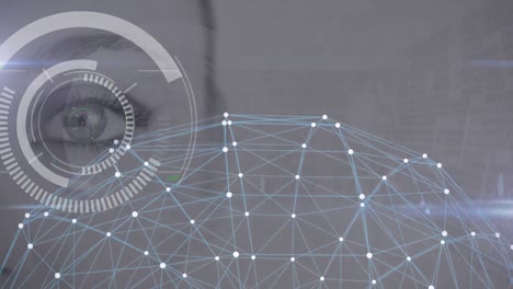 animation of networks of connections with over eye and scope scanning