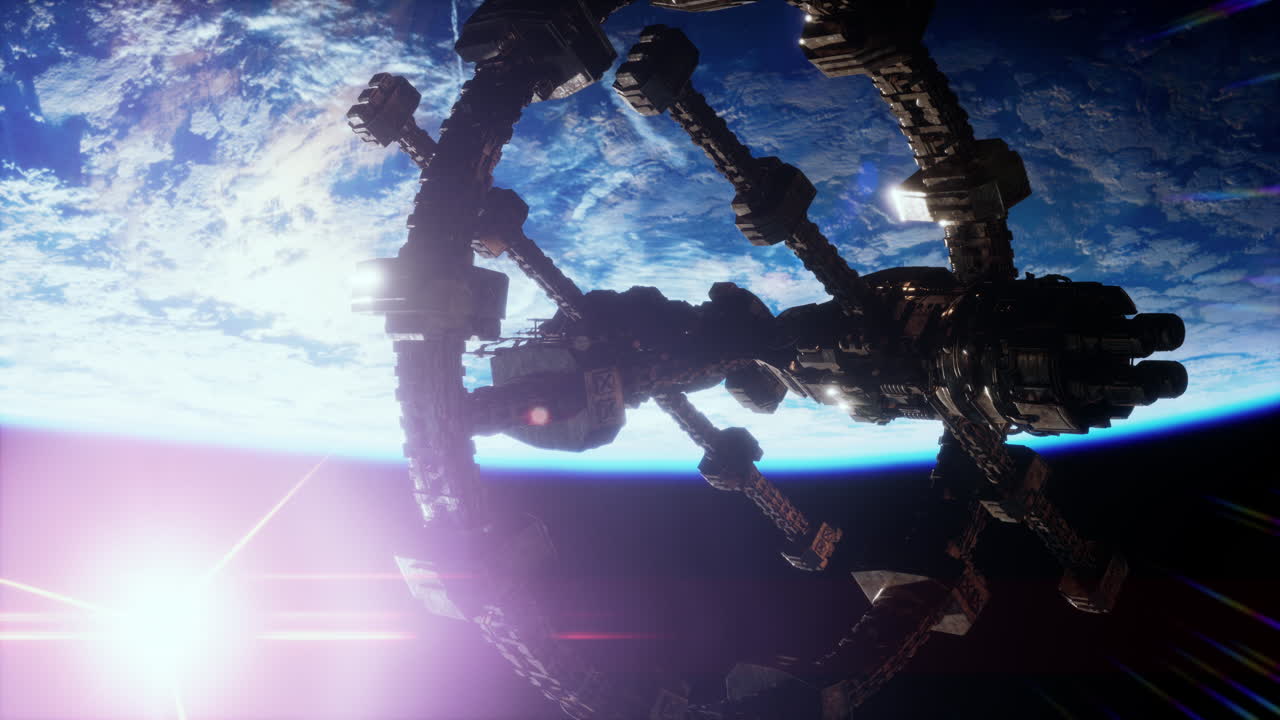 nave espacial alienígena no identificada volando cerca de la tierra elementos proporcionados por la nasa