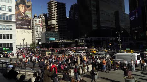 busy street scene in new york city
