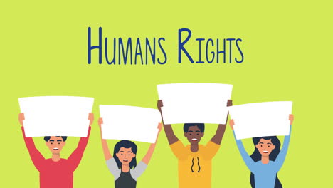 human rights animation with diversity people