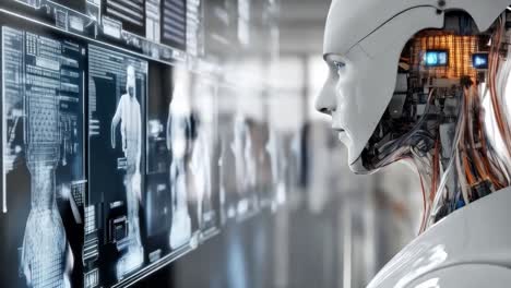 ai robot analyzing data