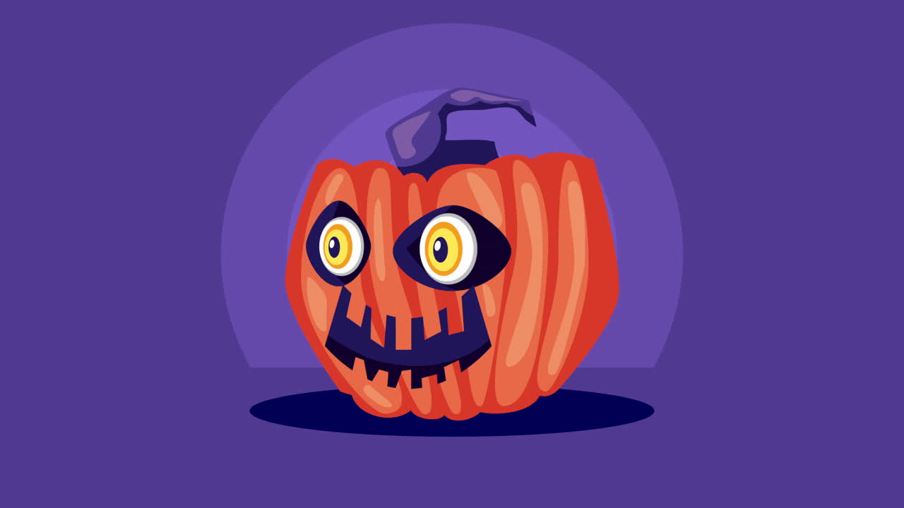 호박과 함께 행복한 할로윈 애니메이션