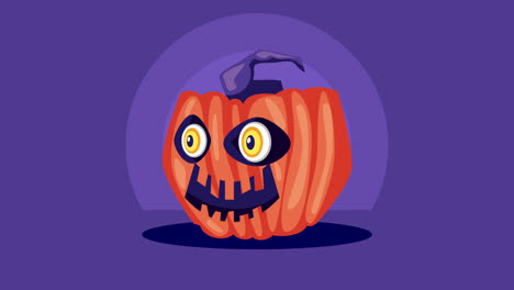 feliz animación de halloween con calabaza