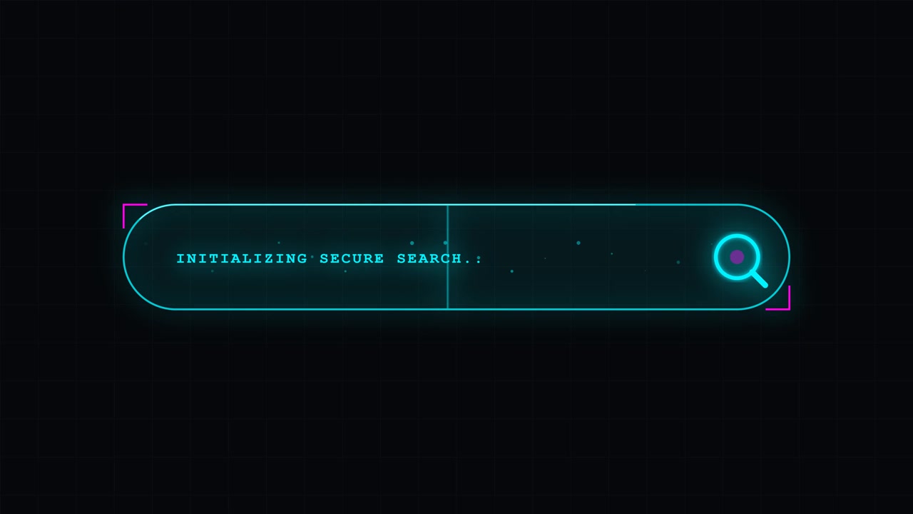 Digital Search Bar Initializing Secure Search Animation