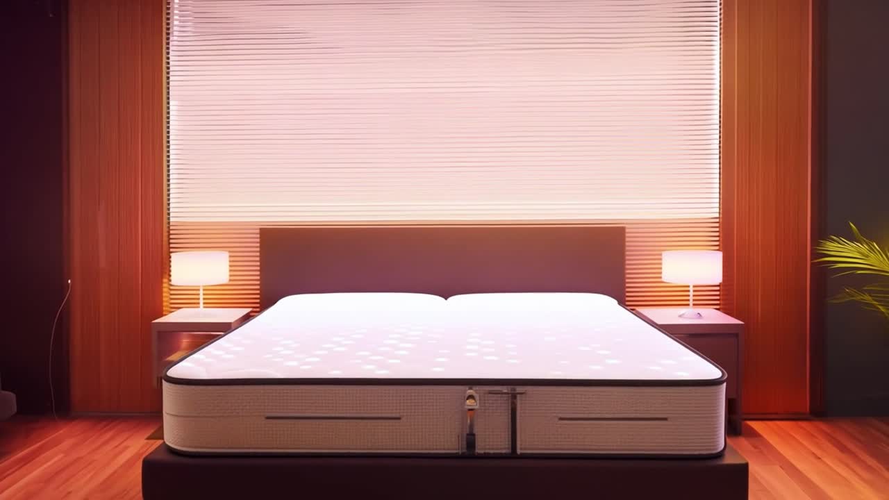 A modern bedroom with a comfortable bed