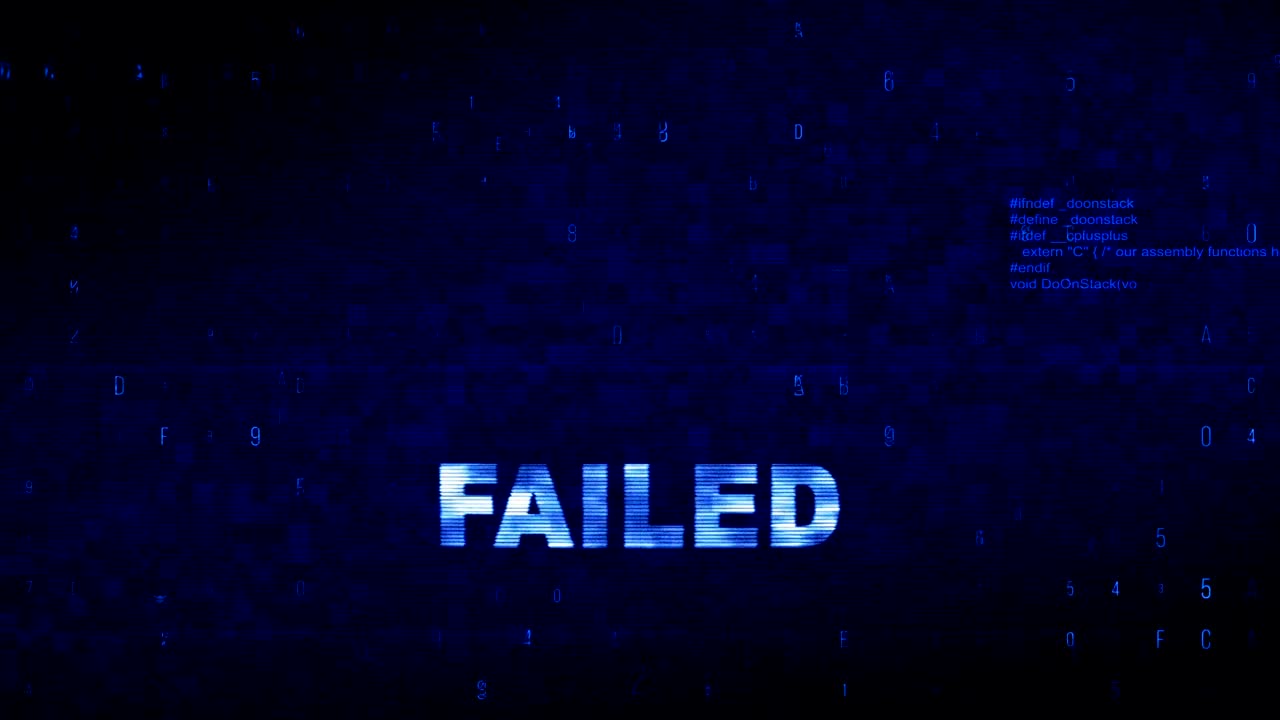 el texto fallido el ruido digital la contracción del fallo la distorsión del efecto la animación del error.