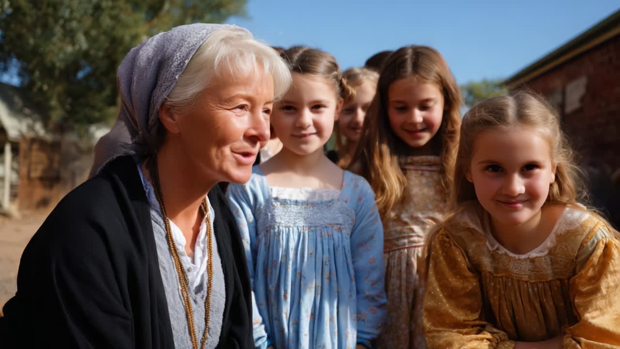 Historical Scene with Woman and Children