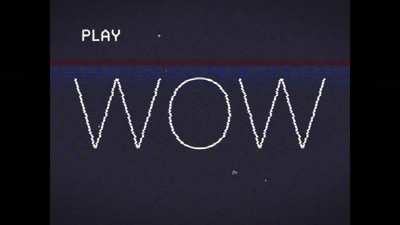 회색 배경에 와우 텍스트의 애니메이션