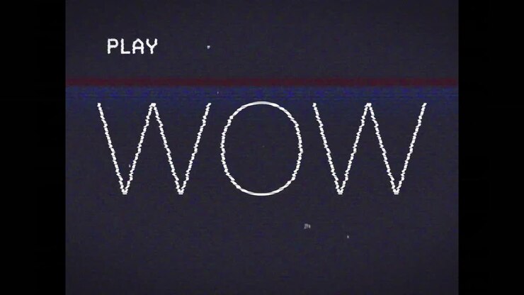 animatie van wow-tekst op grijze achtergrond