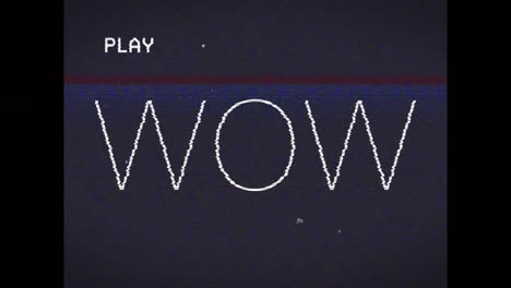 animación del texto wow en fondo gris