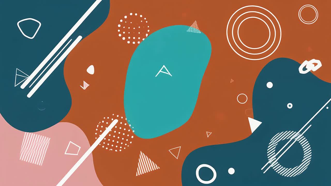 Dynamic Abstract Background with Animated Geometric Shapes and Organic Forms