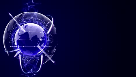 earth, connection network concept animation, rendering, background, loop
