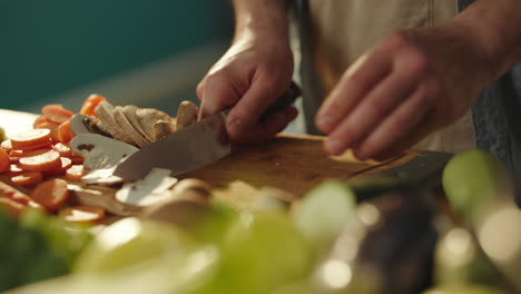 preparing vegetables for cooking