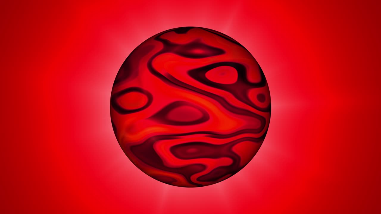 추상적인 구는 빨간색으로 회전합니다.