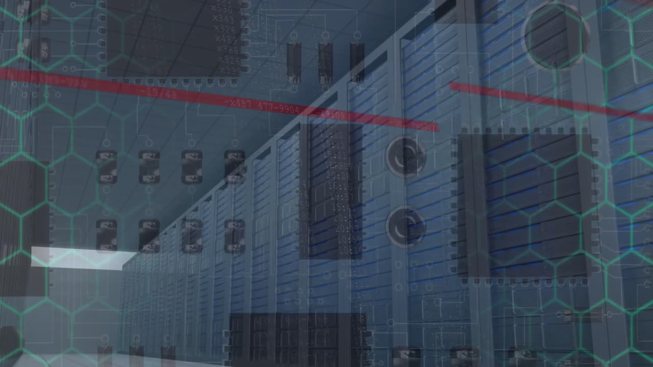 빈 컴퓨터 서버 방에 대한 마이크로프로세서 연결