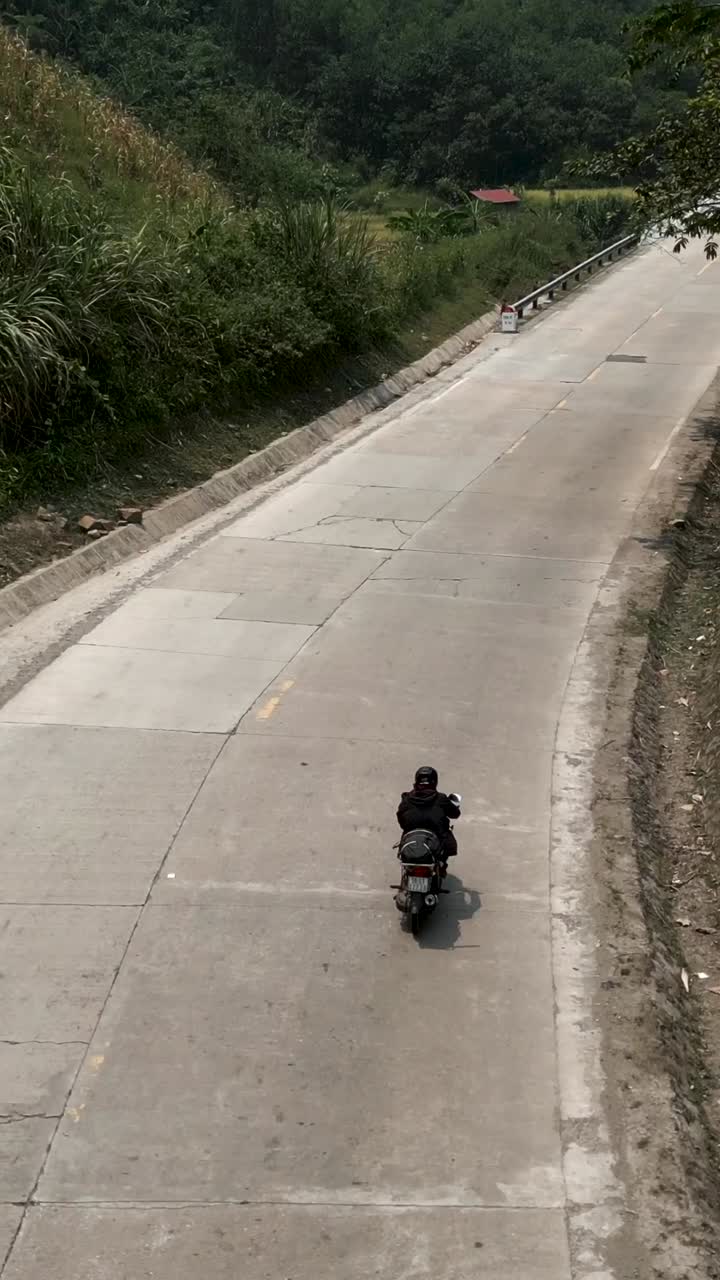 Motorcycle on a rural road