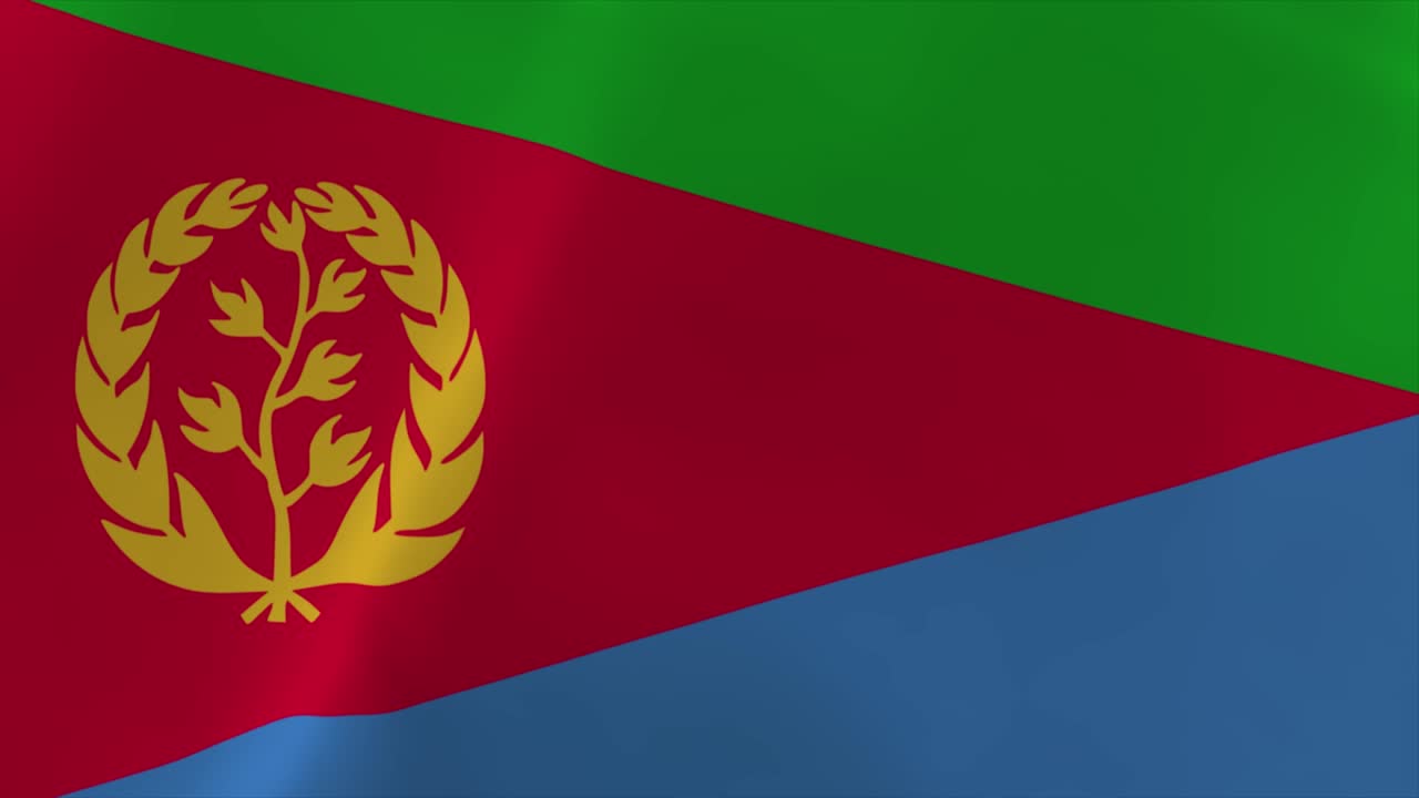 eritrea agitando la bandera 4k con fondo de papel tapiz en movimiento