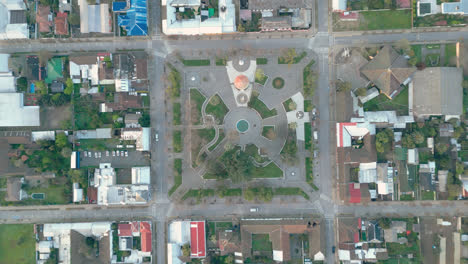 San-Javier-De-Loncomilla-Square-Chile-Maule-Straßen-Fliegende-Ansicht-Von-Drohne