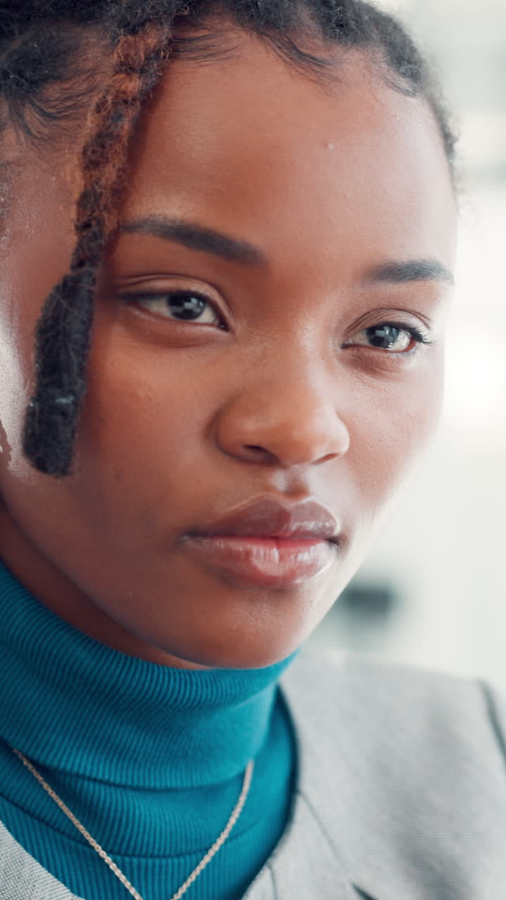 Close-up portrait of a beautiful African American woman
