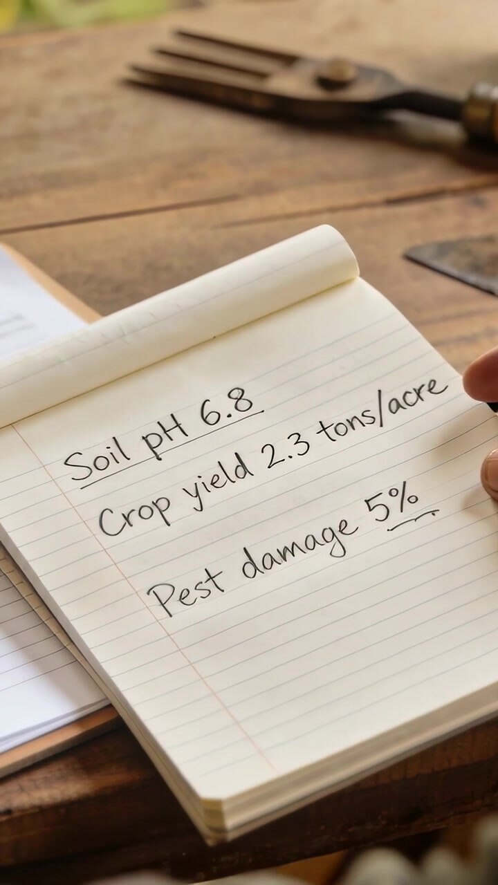 Vertical video: Underlining hands prompted by pest note, marking notepad with pen at workbench