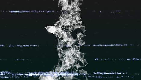 animación de un fallo sobre una cadena de adn giratoria sobre un fondo negro