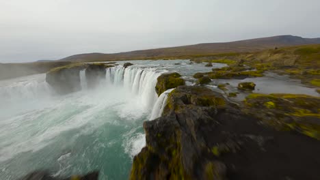 Fast-FPV-drone-captures-majestic-heavenly-beauty-of-Godafoss-waterfall