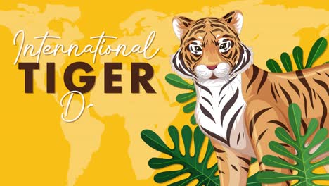 animated sequence highlighting international tiger day