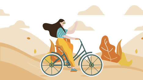 gráfico de movimiento del fondo del día de la bicicleta del mundo plano