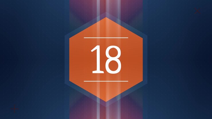 Abstract Countdown Timer with Number 18