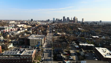 Horizonte-Del-Centro-De-Columbus-Durante-El-Día-En-Ohio,-Estados-Unidos