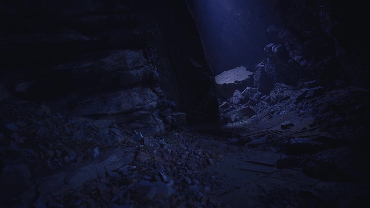 Chilly blue environment intensifies suspenseful exploration scenes
