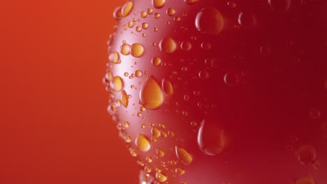 water droplets on a fresh red tomato