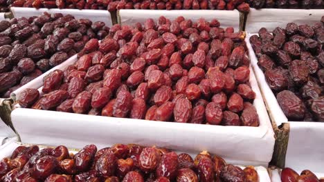 many date fruits display for sale at local market