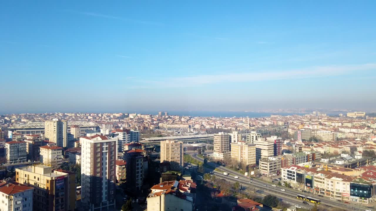 timlapse, vista del bósforo de estambul y el paisaje urbano de kadikoy