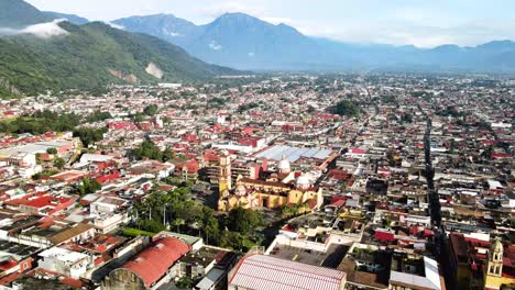 view of church and omountains in orizaba, veracruz mexico