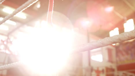 Close-up-of-empty-boxing-ring