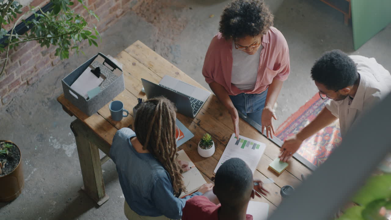 Diverse team collaborating during a business meeting