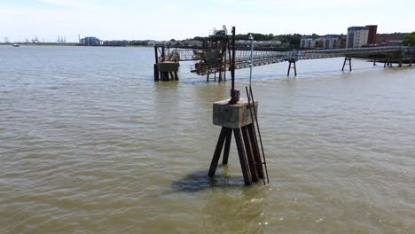 structure in water at concrete plant production facility industrial site