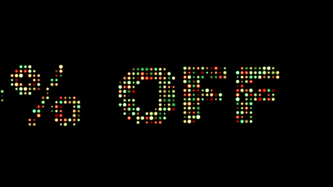 venta de 40 por ciento de descuento en el texto delantero de desplazamiento de pantalla de pared de led