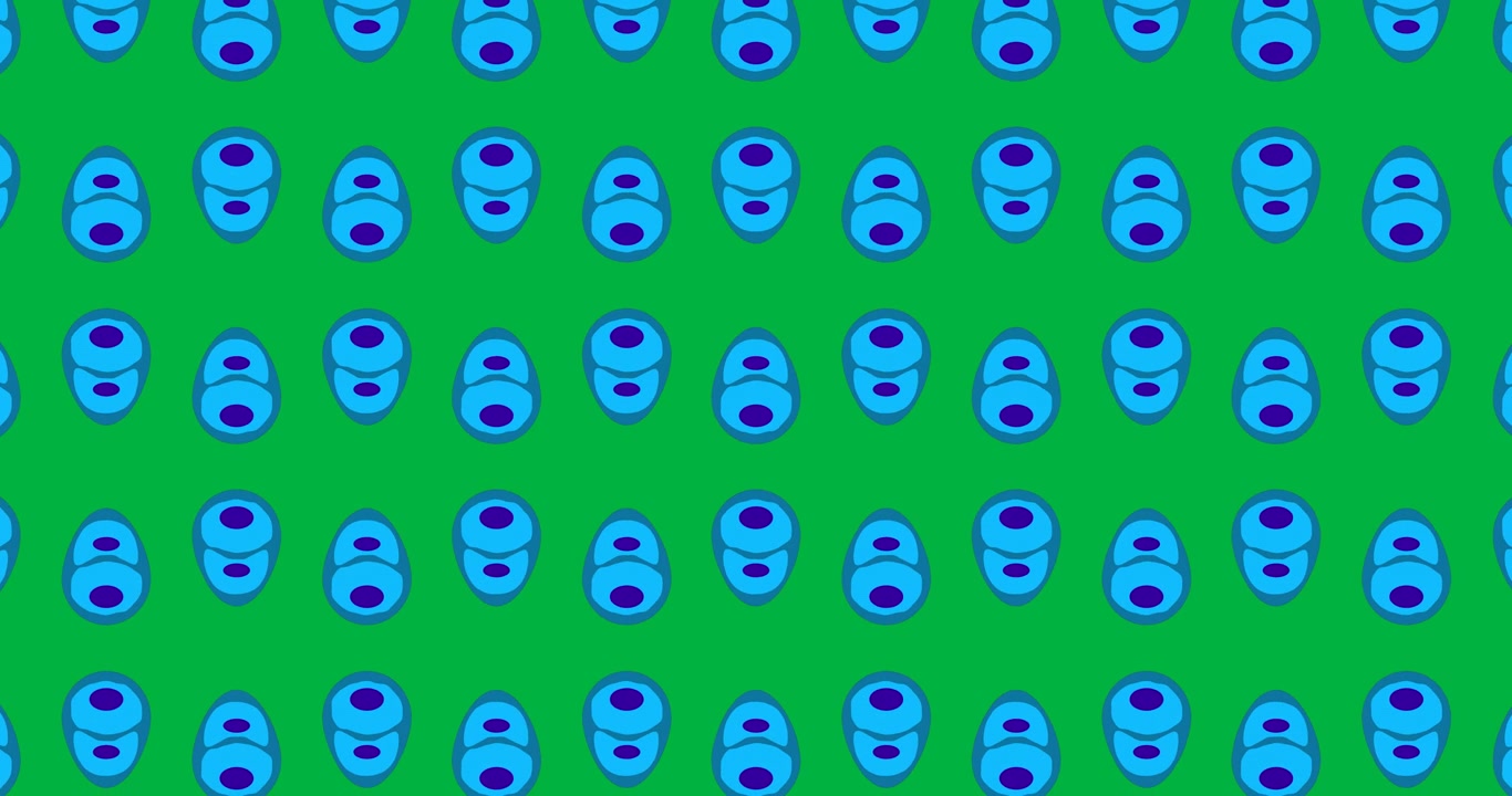 Animation of blue cells moving on transparent background