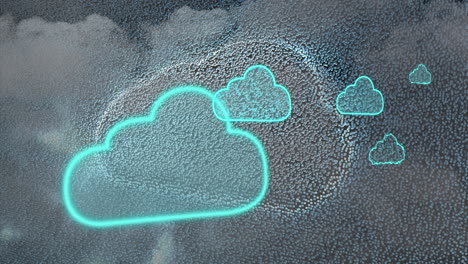 animación de nubes digitales sobre el cielo