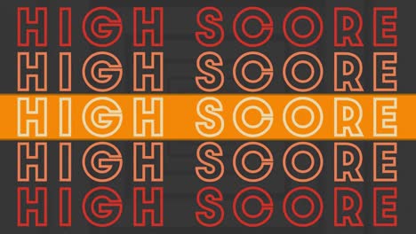 animation of good vibes text in repetition with orange stripe over grey squares