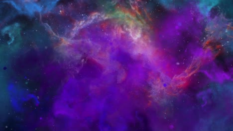 nubes nebulosas moradas mezcladas con verde en el universo