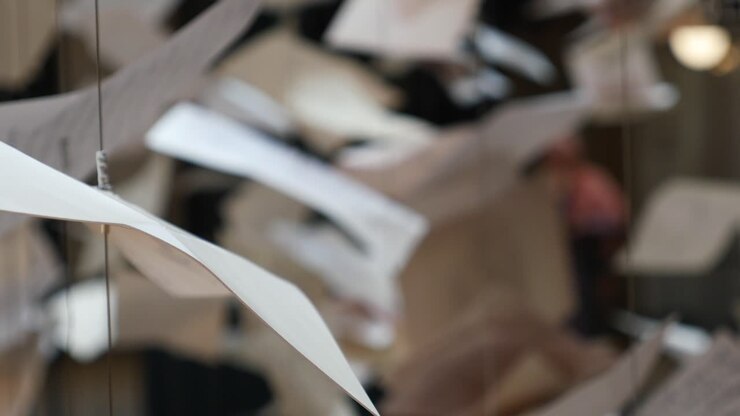 Installazione artistica di carta