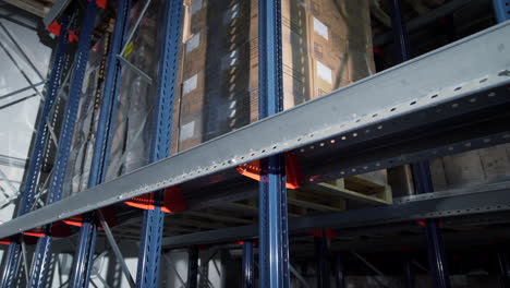 warehouse storage rack with boxes