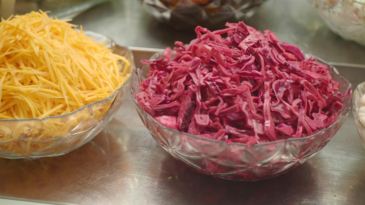 Bowls of Salad Ingredients