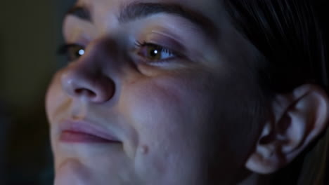 close-up of a woman looking upward